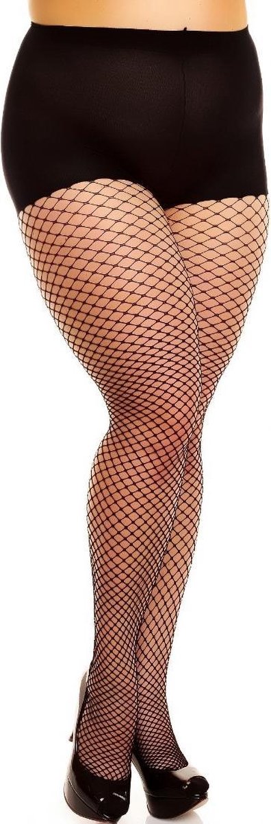 Glamory Mesh - Panty - visnet - maat 4XL - zwart