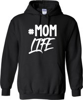 Hoodie zwart - Mom life - Moederdag cadeau - Maat L