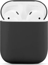 Airpods hoesje - Siliconen beschermhoesje voor de Apple AirPods oplaadcase - Zwart