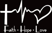 Zwarte Faith hope love sticker