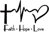 witte Faith hope love sticker