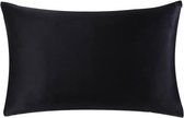 YOSMO - Zijden kussensloop - kleur zwart - 66 cm x 51 cm - 100% Zijde - Moerbei - Premium Silk Pillowcase