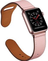 Leren bandje compatibel met Apple Watch 49/45/44/42, Roze, Sport