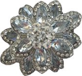 Petra's Sieradenwereld - Broche bloem wit met strass (178)