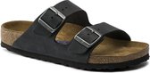 Birkenstock Arizona Slippers Zwart Leer Regular-fit Zacht Voetbed – maat 45