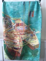 Sjaal | 70 x 170cm | Shawl | Bootjes | Schilderij Art | Fashion | Viscose met Katoen | Mode Accessoire | Vincent van Gogh