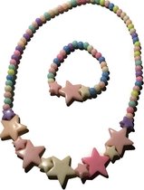 Petra's Sieradenwereld - Kinderketting met armband mix met sterretjes