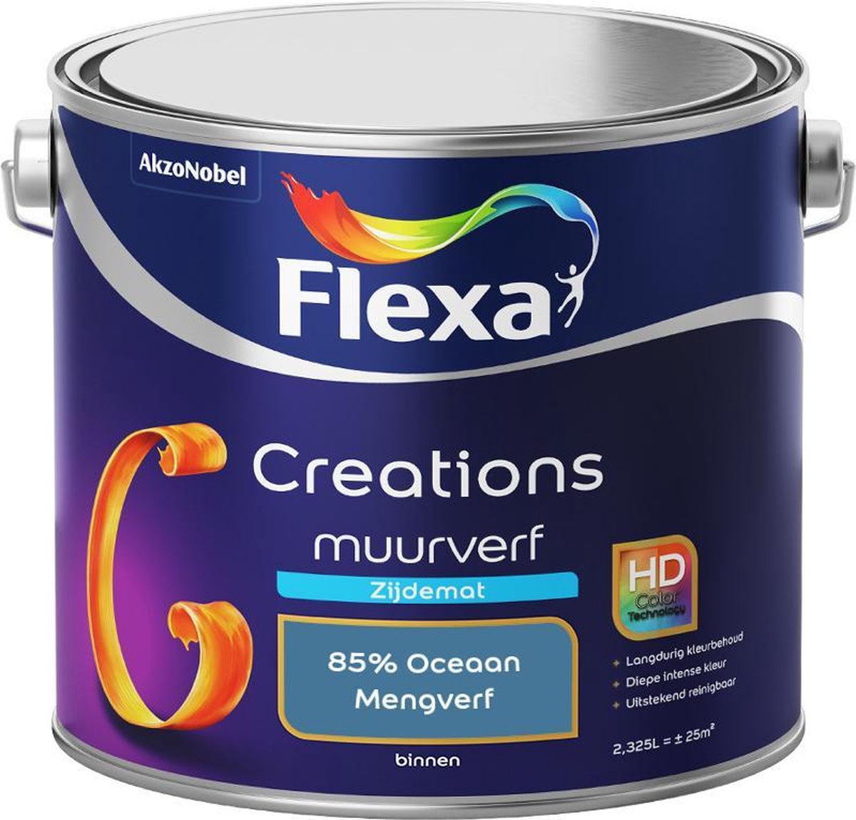 Flexa Creations - Muurverf Zijde Mat - Mengkleuren Collectie- 85% Oceaan - 2,5 Liter
