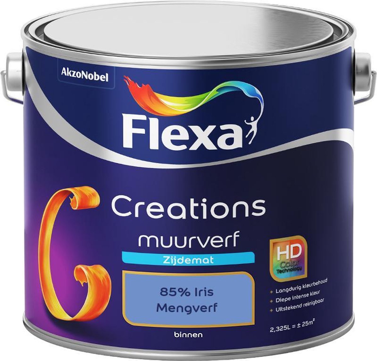 Flexa Creations - Muurverf Zijde Mat - Mengkleuren Collectie - 85% Iris - 2,5 liter