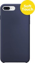 iPhone 7 Plus en 8 Plus Telefoonhoesje | Siliconen Soft Touch Smartphone Case | Back Cover Blauw