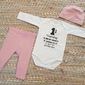 romper set papa meisje baby met tekst roze eerste vaderdag ik ben het mooiste cadeautje je doet het geweldig papa 74-80