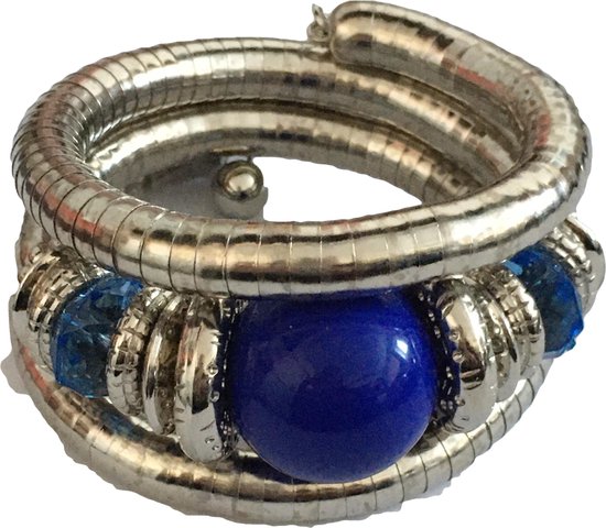 Petra's Sieradenwereld - Slangarmband met donkerblauwe kraal (8)