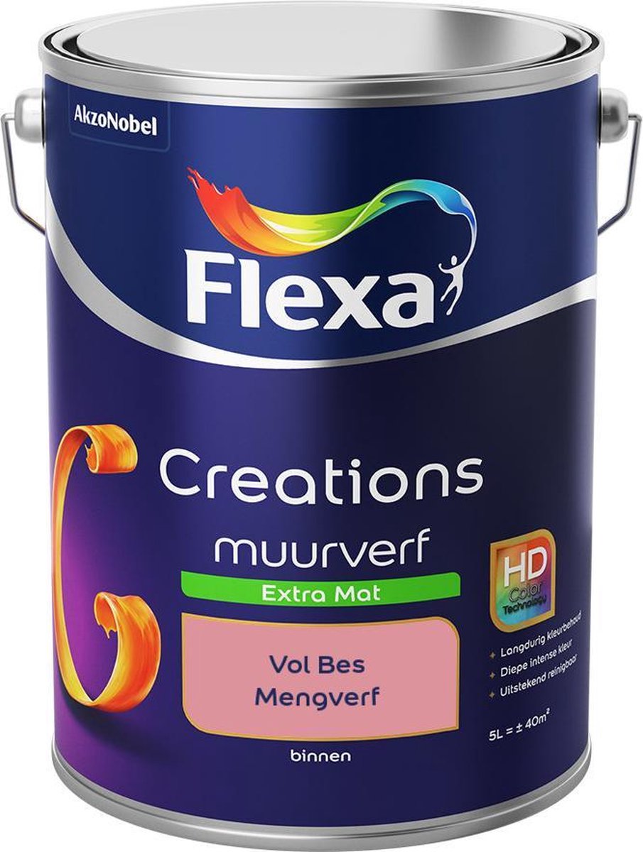 Flexa Creations Muurverf - Extra Mat - Mengkleuren Collectie - Vol Bes - 5 liter