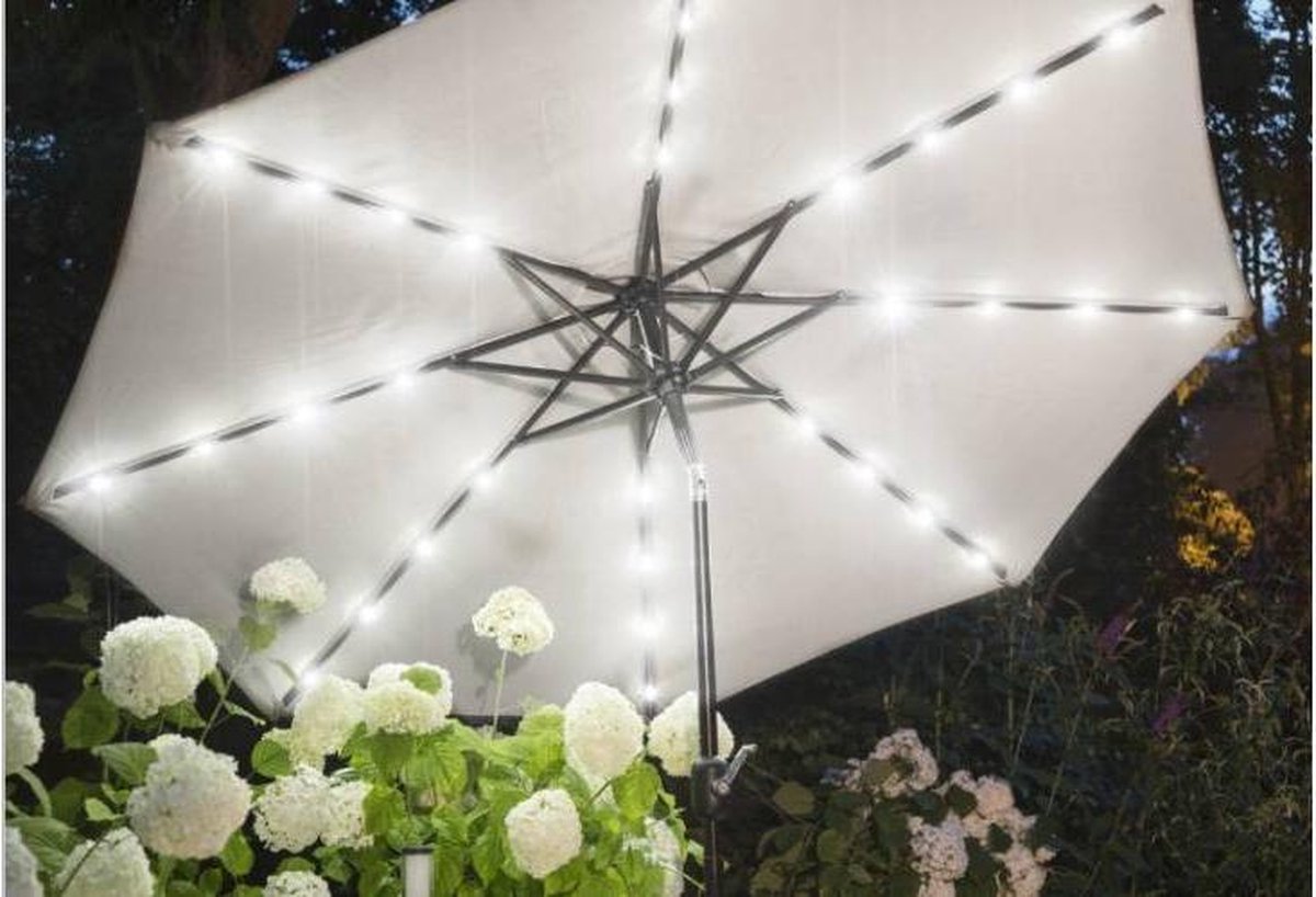 draagbaar diameter Doodt Lifa Garden LED parasol- 230 cm , zonder voet | bol.com