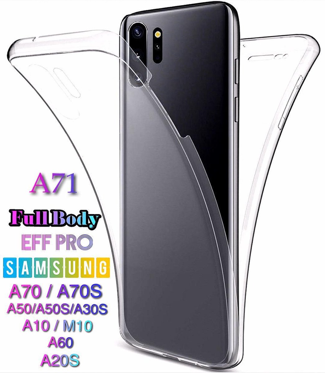 SAMSUNG Galaxy A71 Dual TPU Case Transparant 360° Graden, Optimale Siliconen bescherming Voor- en Achterkant (2 in 1) - Eff Pro