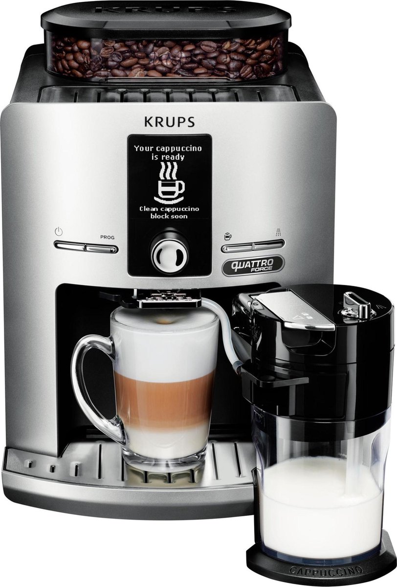 Krups Quattro Force Latt Espress EA82FE Espressomachine Zilver
