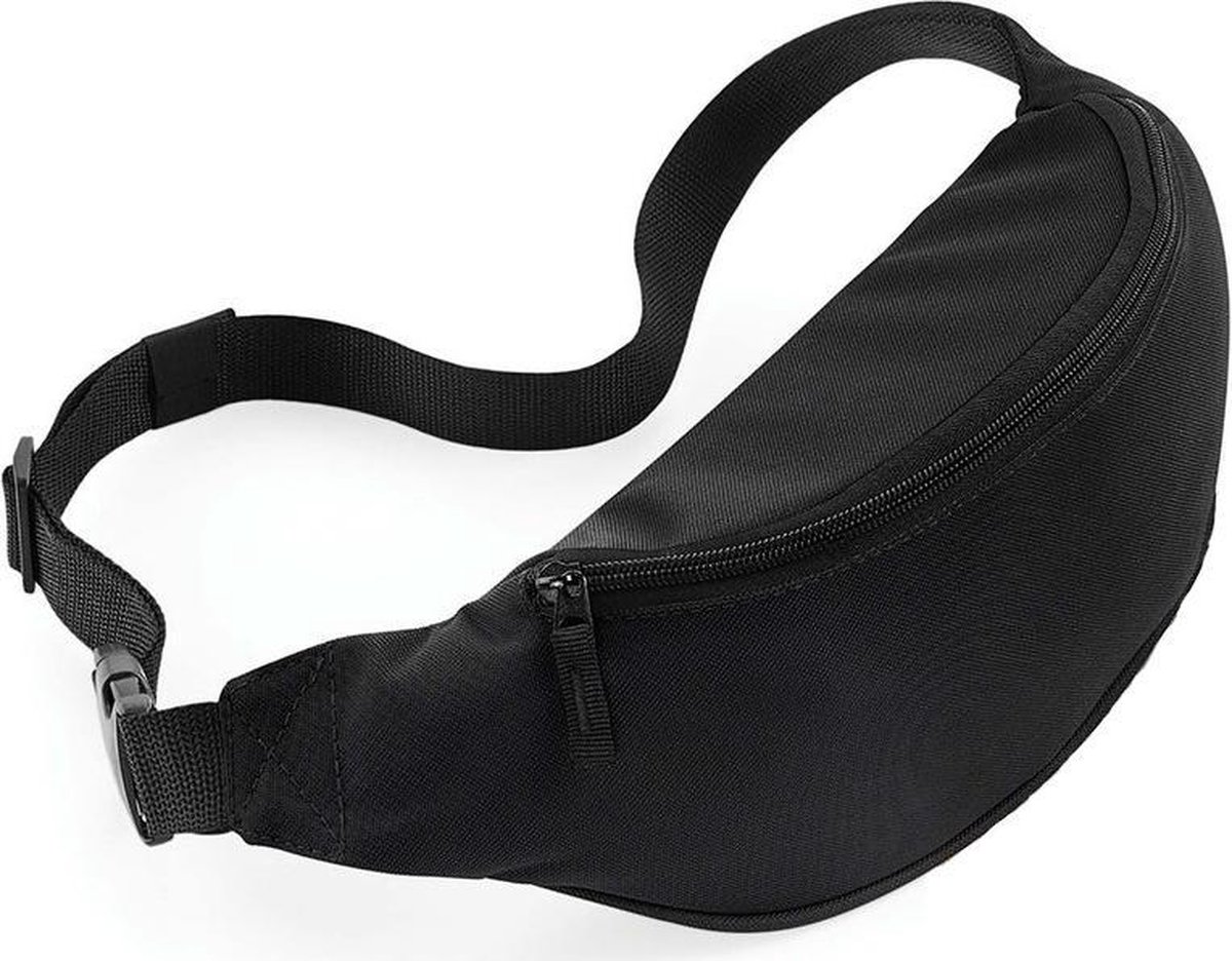 Heuptasje/fanny pack zwart - 38 x 14 x 8 cm - festival musthave