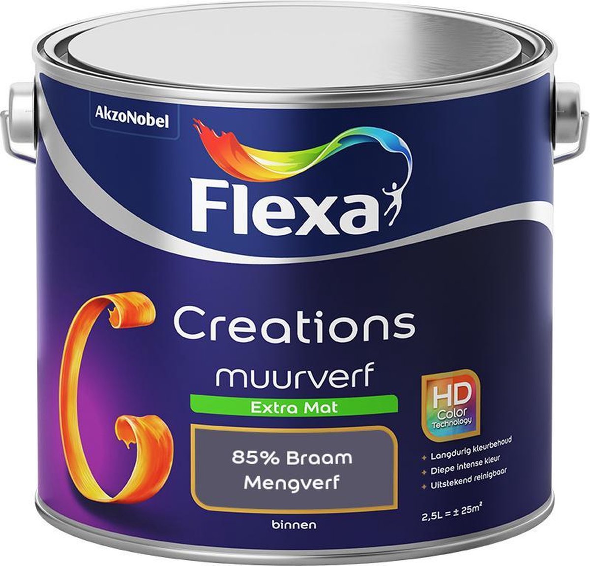 Flexa Creations Muurverf - Extra Mat - Mengkleuren Collectie - 85% Braam - 2,5 liter