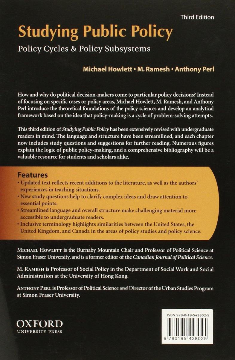 Studying Public Policy - back cover