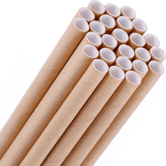 400 Pailles En Papier Kraft Réutilisables - Motifs Dorés (Bandés, Points, Cœurs, Vagues) 19,6 Cm | Fête, Mariage, Anniversaire