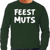 Feest muts sweater / trui groen met witte letters voor heren XL