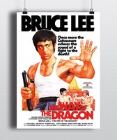 Poster film The Way of the Dragon 1972 - Bruce Lee - Filmposter extra dik 200 gram papier