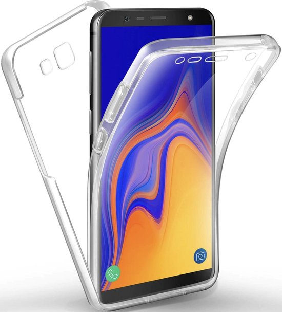 Samsung Galaxy J4 2018 Case - Transparant Siliconen - Voor- en Achterkant - 360 Bescherming - Screen protector hoesje - (0.4mm)