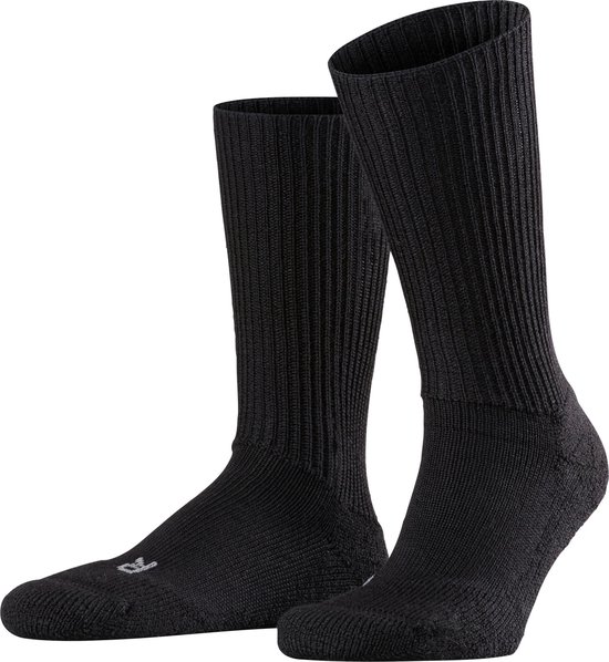 FALKE Walkie Ergo anatomische pluche zool merinowol sokken unisex zwart - Maat 44-45