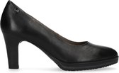 No Stress - Dames - Zwarte leren plateaupumps - Maat 38