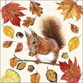 1 Pakje papieren lunch servetten - Eating Squirrel - Eekhoorn - Herfst