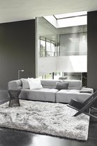 LIGNE PURE Adore – Vloerkleed – Tapijt – handgeweven – polyester – modern – hoogpolig - grijs - 60 x 120 cm