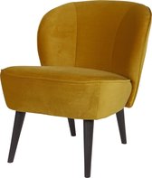Fauteuil Sara WOOOD / Velours - Ocre - 71x59x70