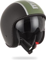 MOMO DESIGN Helm Jet Blade Zwart Mat Khaki Logo Zwart