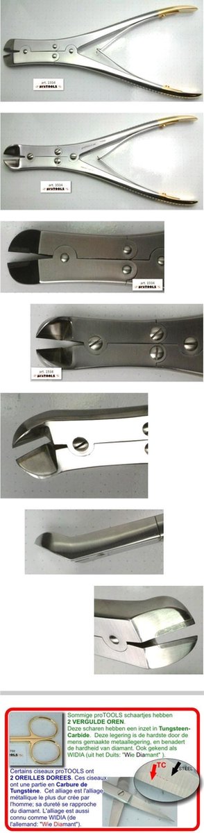 proTOOLS Zijsnijtang 'wire cutter' - 24 cm - haaks - met Tungsteen Carbide (Widia) snijvlak