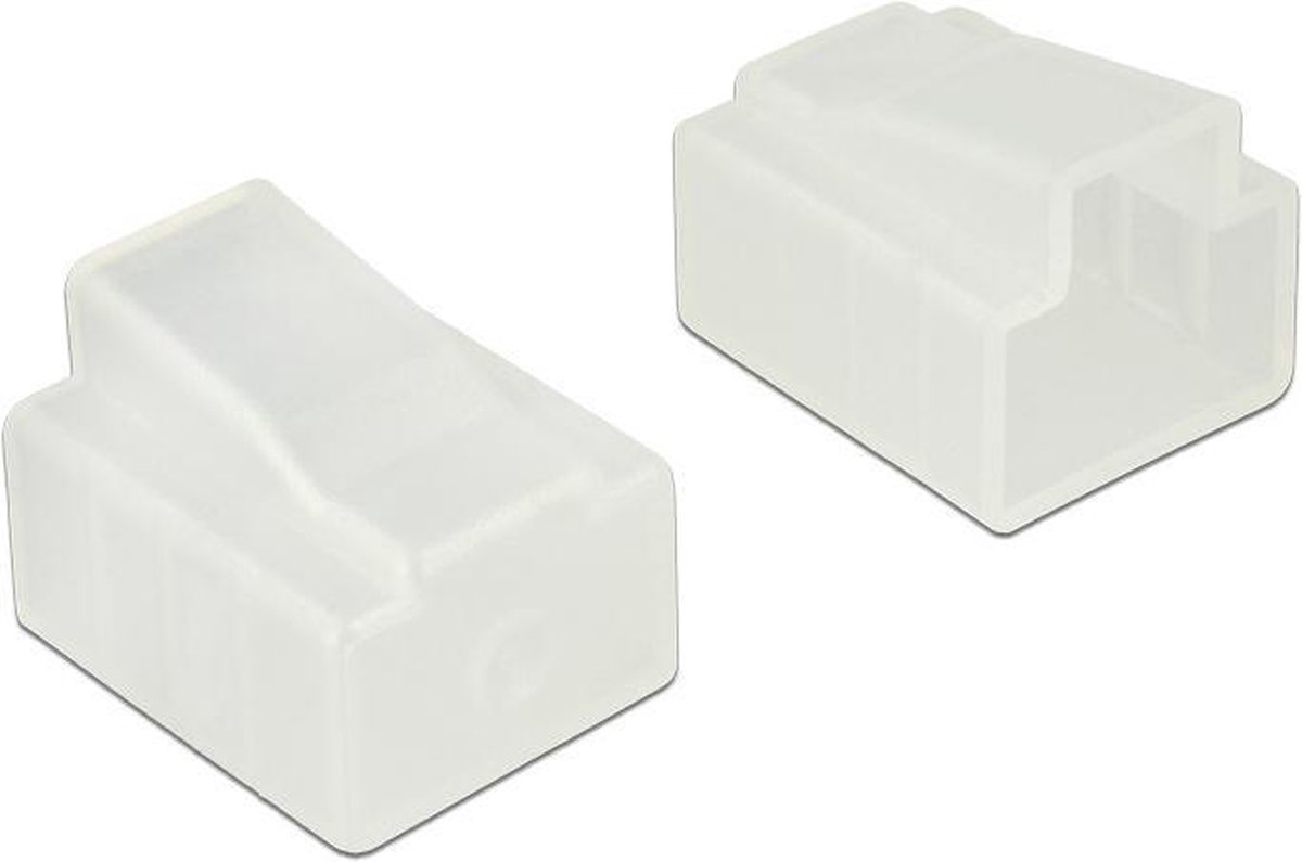 RJ45 (v) afsluitcovers voor RJ45 (m) connectoren - 10 stuks / transparant