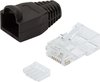 RJ45 krimp connectoren (UTP) voor CAT6 netwerkkabel (flexibel) - 100 stuks (incl. huls) / zwart
