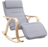Chaise berçante Nancy - Chaise relax - Appui mollet réglable en 5 directions - Fauteuils - Gris - 67 x 125 x 91 cm