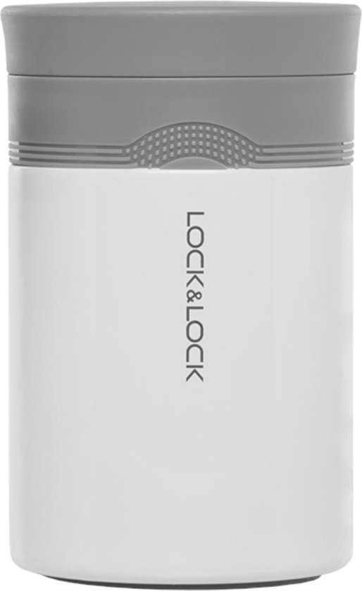 Lock&Lock RVS Thermos Lunchbox - Voedselcontainer - Voedseldrager - Lunchpot - Soepbeker to go - Volwassenen - 500ml - Houdt tot 6 uur warm - Lekvrij - Wit