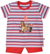 Woody unisex pyjama - rood-blauw gestreept - hond - 201-3-PSS-S/914 - maat 56