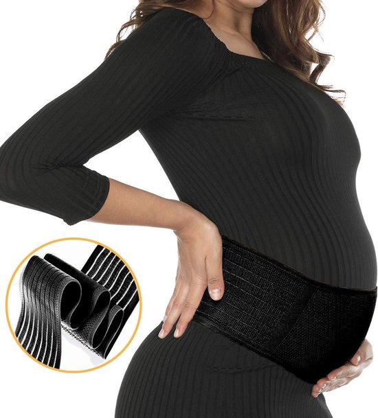 SIMIA™ Premium Zwangerschapsband - Verstelbaar buikband – Bekkenband - Ondersteuning - Tegen rugklachten en striae - Zwangerschapscadeau - Zwart