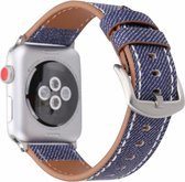KELERINO. Denim bandje geschikt voor Apple Watch (38mm & 40mm) - Donkerblauw