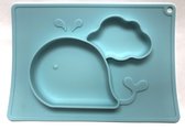Eetbakje voor kinderen Silicone placemat Walvis Baby Groen/zeeblauw | Kinderplacemat |  Anti Slip | Super leuk | By TOOBS