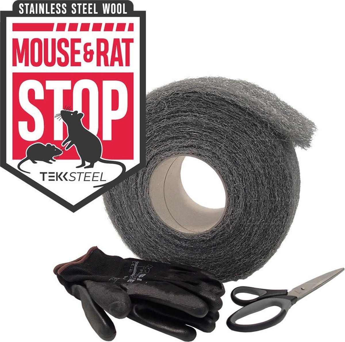 TEKKSTEEL Mouse & Rat STOP - laine d'acier pour souris SET 1 kg