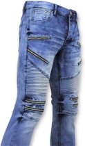 Heren Spijkerbroek - Biker Jeans Zip - 3025 - Blauw