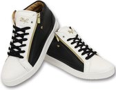 Heren Sneaker - Bee Black White Gold 2- CMS98 - Zwart/Wit