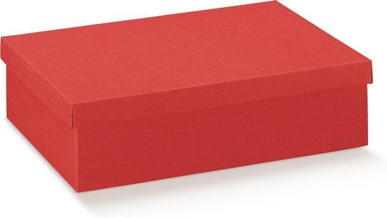 Coffret cadeau de luxe avec couvercle en carton ROUGE, 13x9x4cm (10