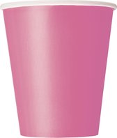 UNIQUE - 8 roze kartonnen bekers - Decoratie > Bekers, glazen en bidons