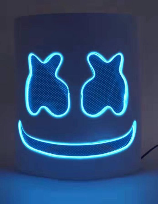 Vegaoo - Marshmallow blauw LED masker voor volwassenen