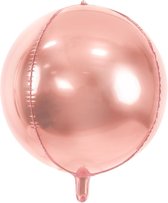 PARTYDECO - Ronde roségouden aluminium metallic ballon - Decoratie > Ballonnen