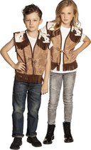 Lichtbruin western gilet voor kinderen - 122/134 (7-9 jaar) - Kinderkostuums